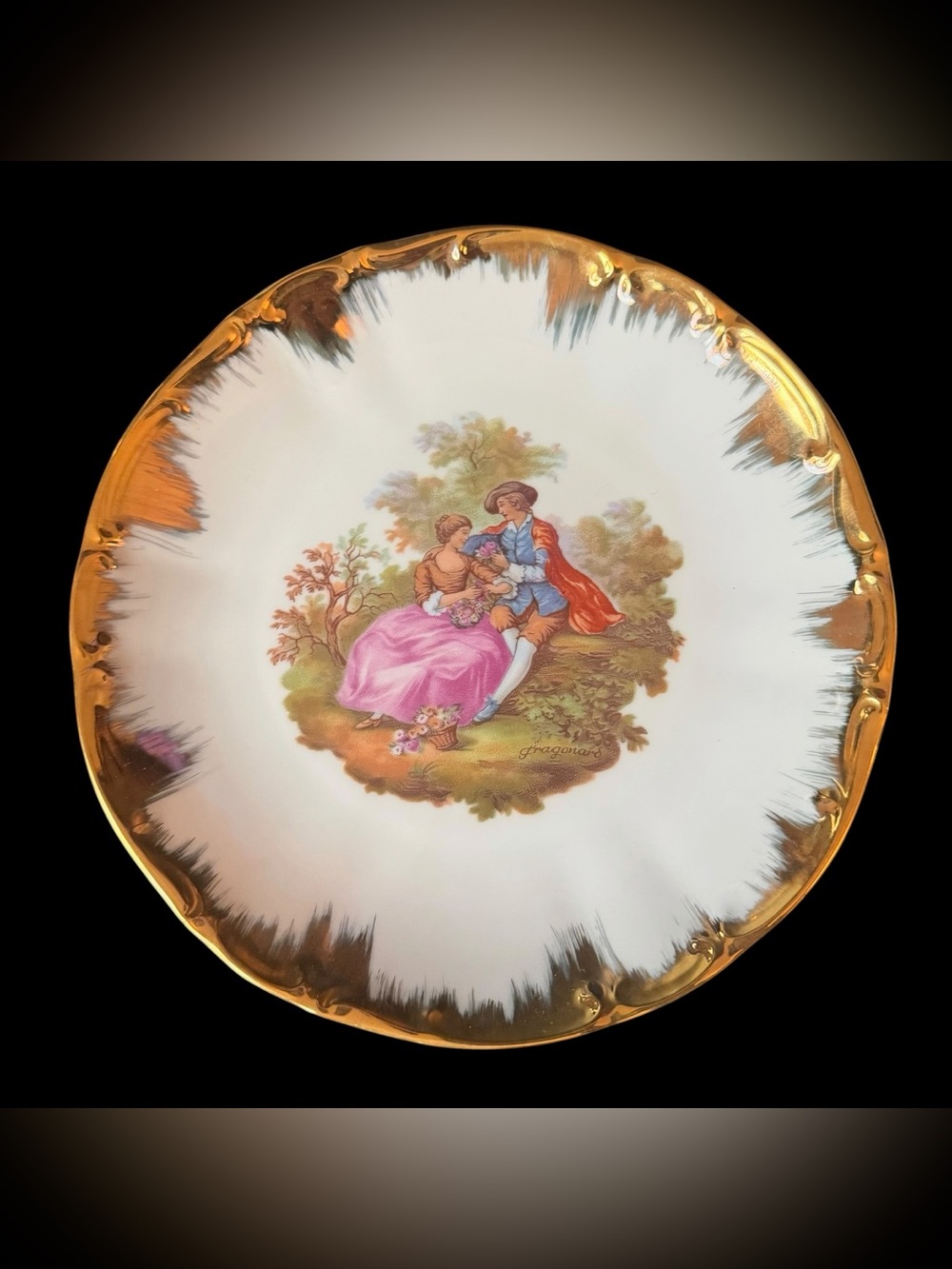 Bavaria Porcelain Fragonard Courting Couple ("Love Story") Decorative Plate